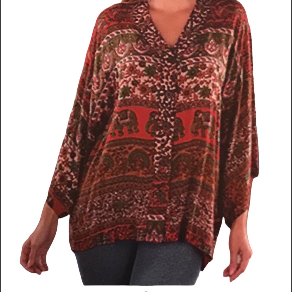 NWT. Sacred Threads Blouse/Tunic. 220255. BL/BL